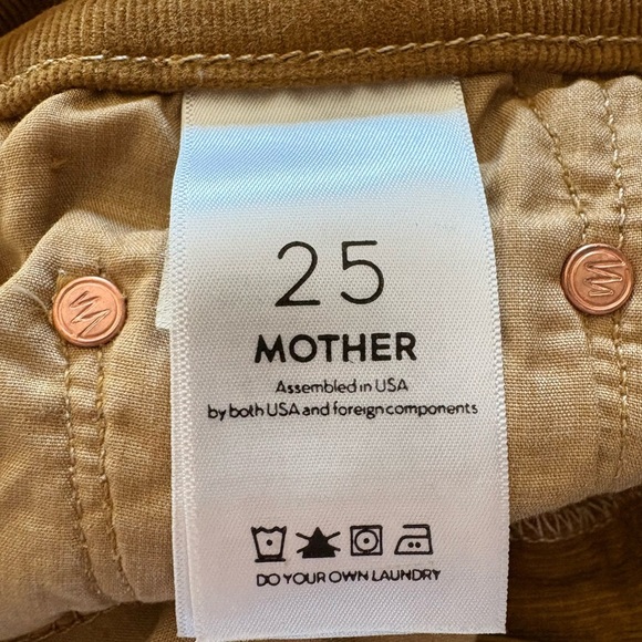 MOTHER Women Hopscotch Brown Corduroy Mid Rise Dazzler Ankle Fray Jeans Size 25 - Picture 6 of 12